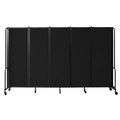 National Public Seating NPS Room Divider, 6' Height, 5 Sections, Black RDB6-5PT10